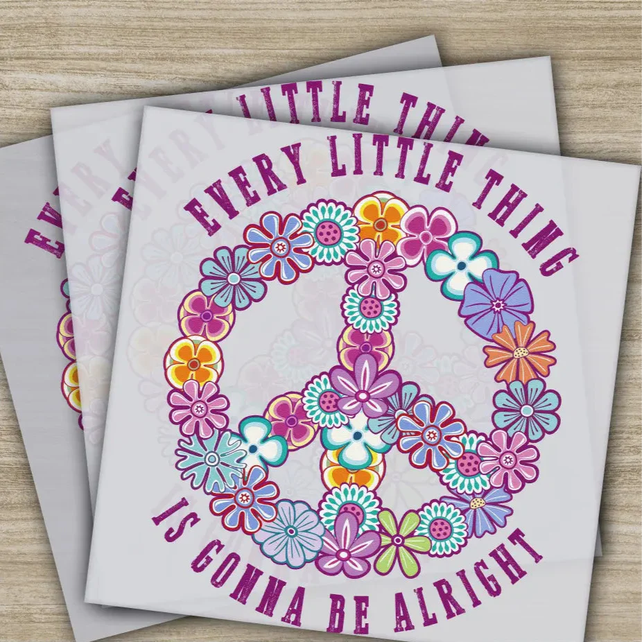 Every Little Thing is Gonna Be Alright, Ready to Press, Personalized DTF Transfers, Heat Press DTF Transfer