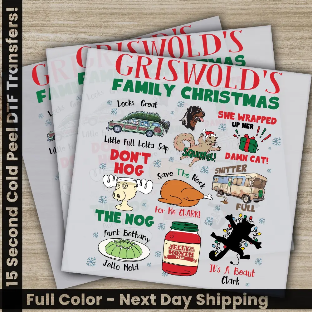 Family Christmas DTF Transfers, Ready to Press, Personalized Gifts, Direct to Film, Sublimation Screen Prints,