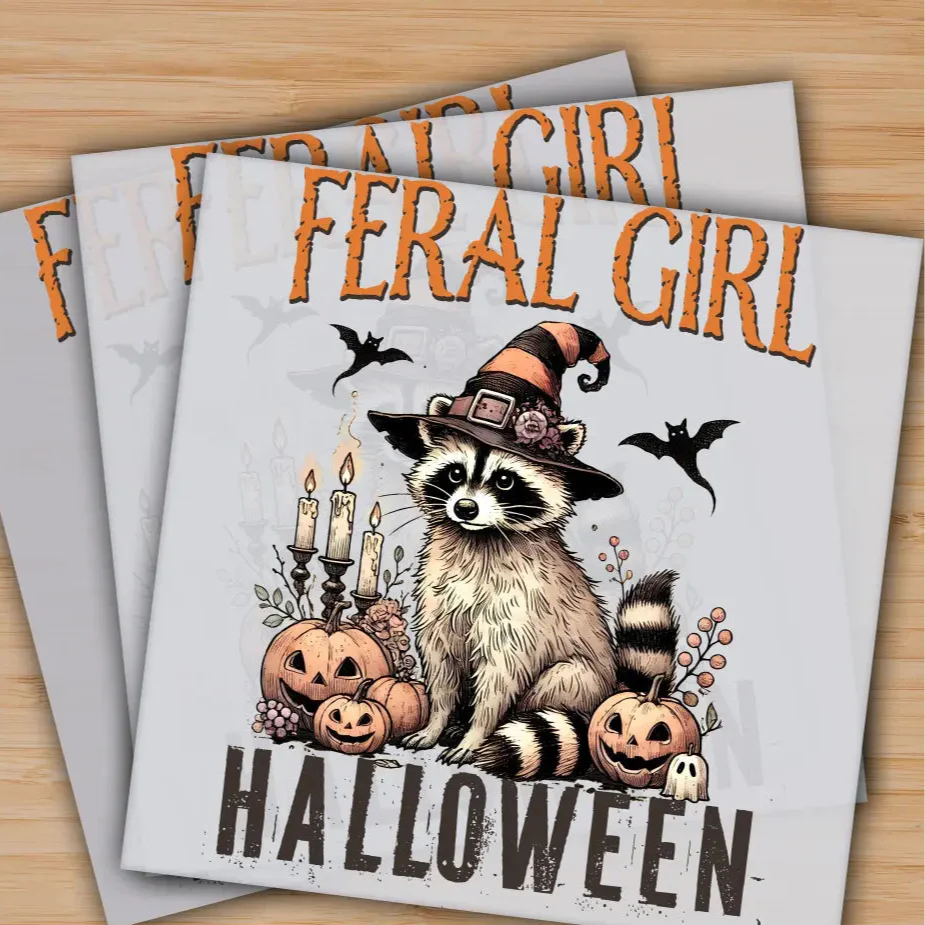 Feral Girl, Halloween, Ready to Press, Personalized Gifts, Sublimation DTF Prints, Trendy DTF Prints, Ready for Press, High Quality, Fast Shipping