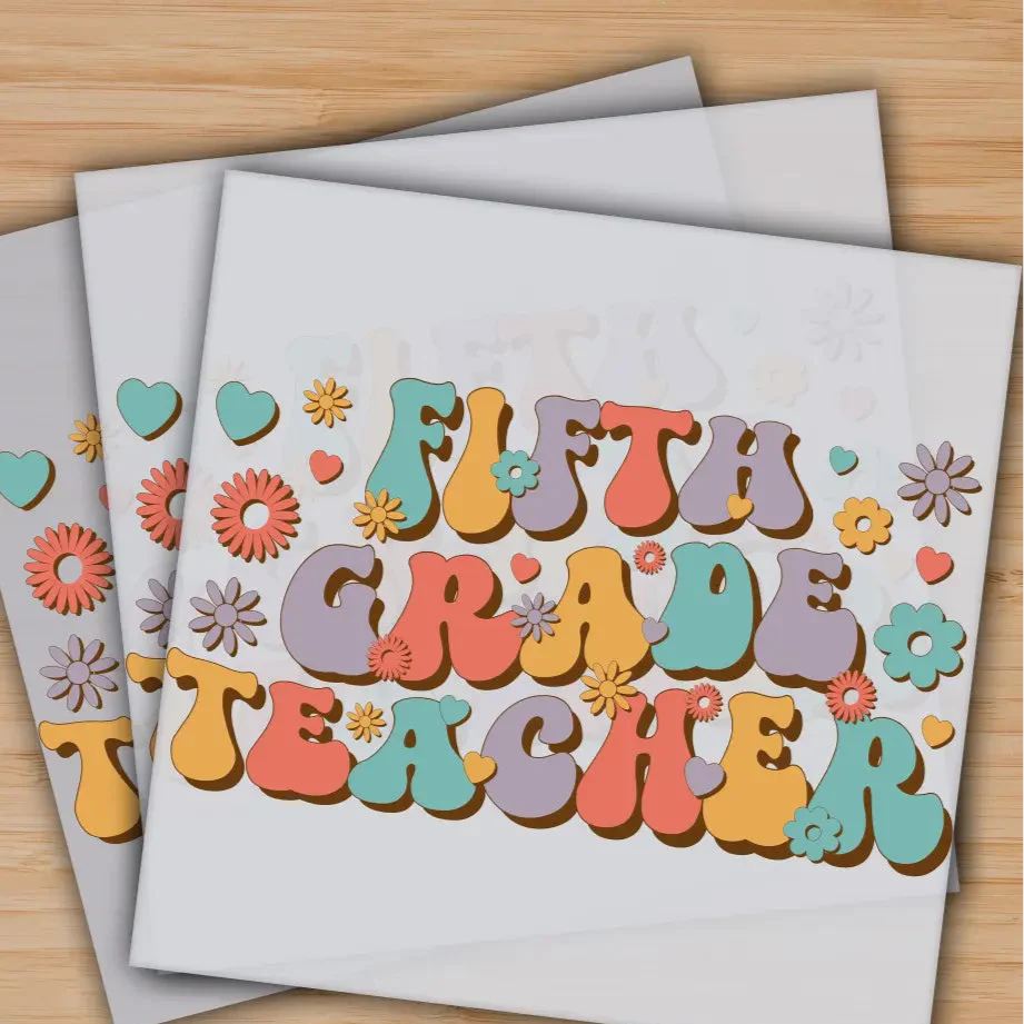 Fifth Grade Teacher, Back to School, Ready to Press, Personalized Gifts, Sublimation DTF Prints, Trendy DTF Prints, Ready for Press, High Quality, Fast Shipping