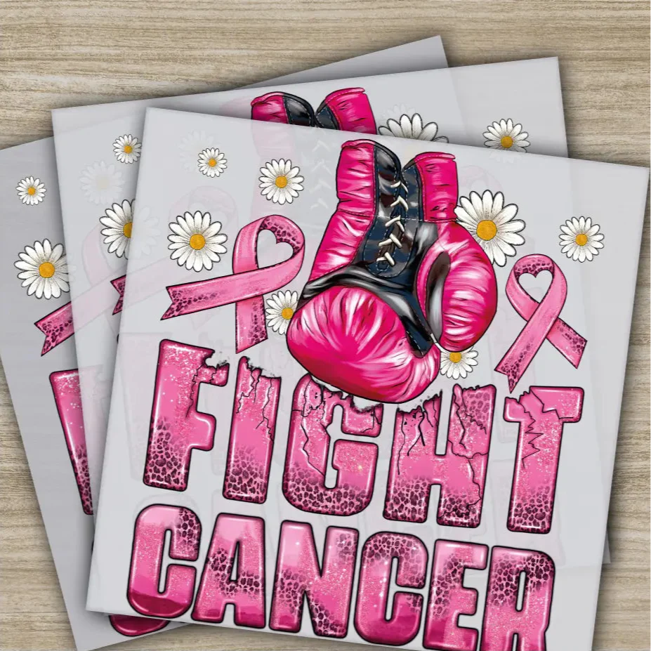 Fight Cancer, Pink Out, Awareness, Bow, Cancer, In October, Ready to Press, Personalized DTF Transfers, Heat Press DTF Transfers