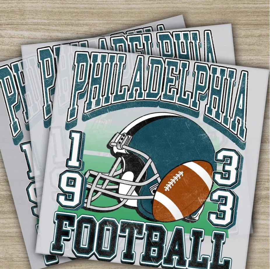 Football, Philadelphia, American Football Transfers, Ready to Press, Personalized DTF Transfers, Sport Gifts, Heat Press DTF Transfers