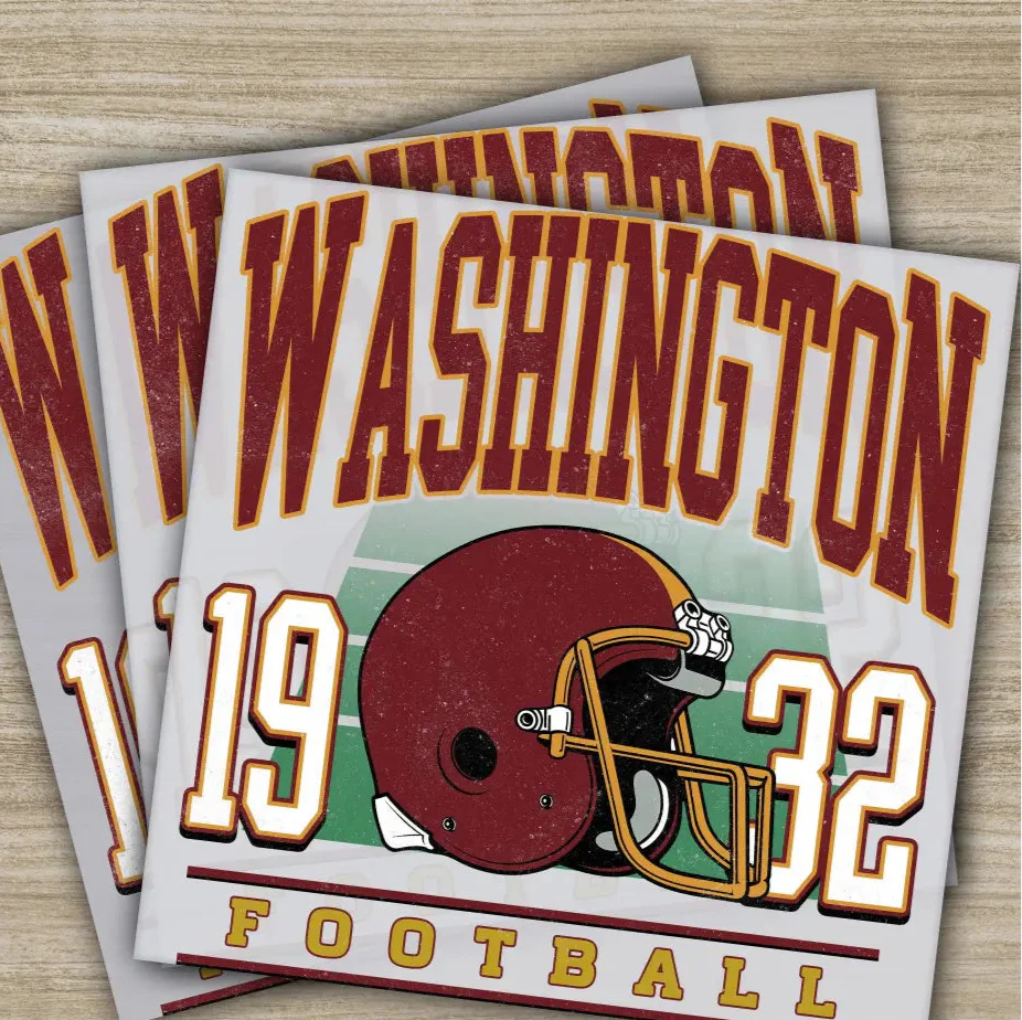 Football, Washington, 1932, American Football Transfers, Ready to Press, Personalized DTF Transfers, Sport Gifts, Heat Press DTF Transfers