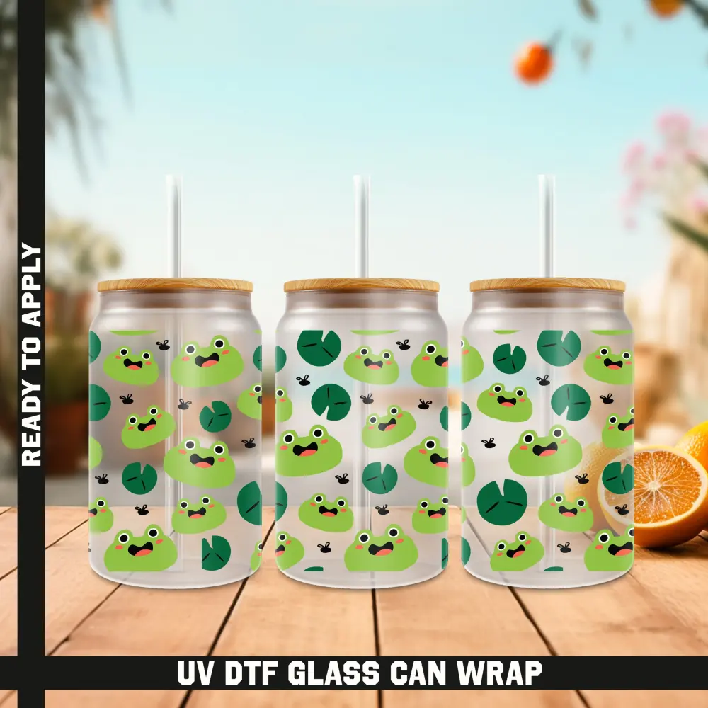 Frogs Ready To Apply UV DTF, 16oz cup Wrap