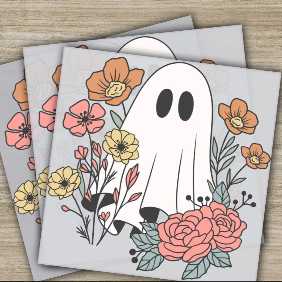 Ghost, Pumpkin, Halloween Transfers, Ready to Press, Personalized DTF Transfers, For Family Gifts, Heat Press DTF Transfers