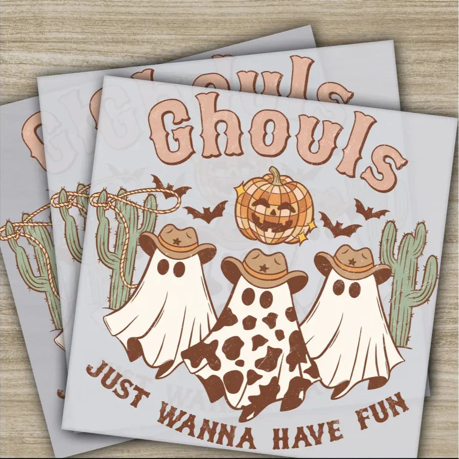 Ghouls Just Wanna Have Fun, Halloween Transfers, Ready to Press, Personalized DTF Transfers, For Family Gifts, Heat Press DTF Transfers