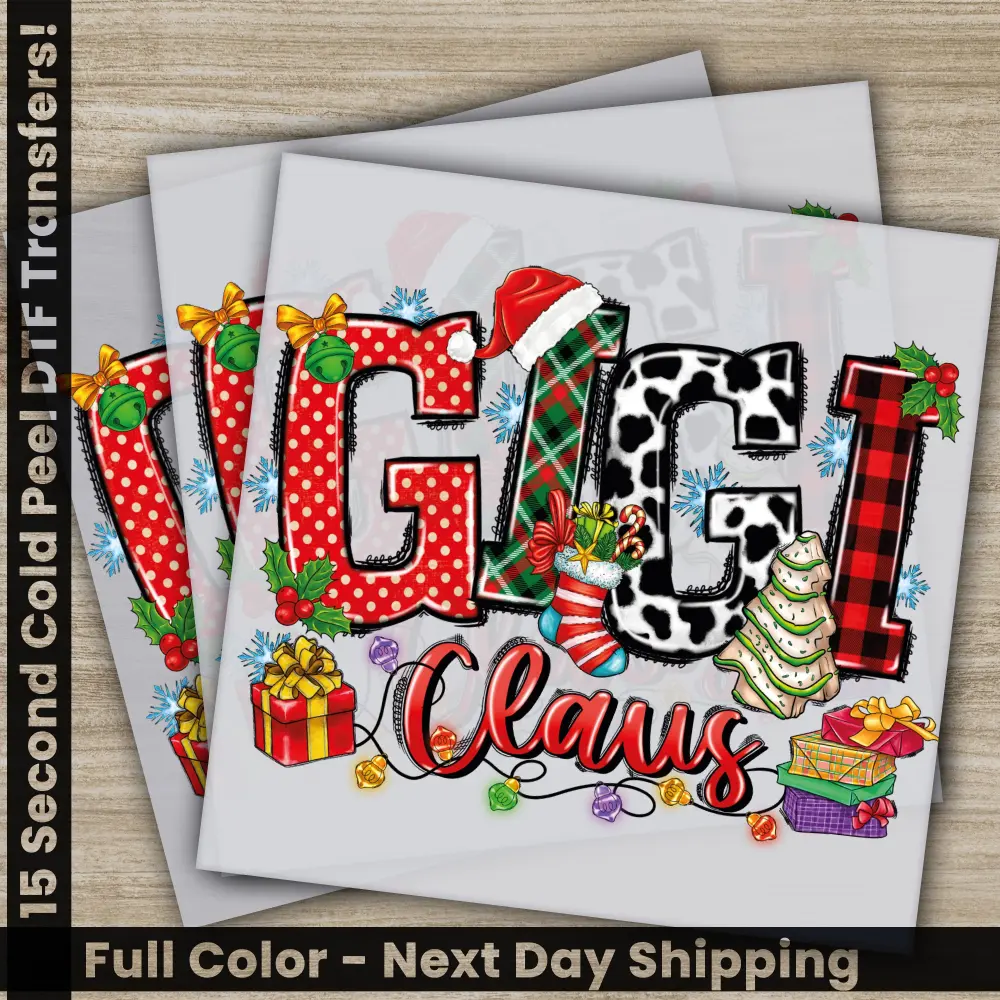 Gigi Claus, Christmas DTF Transfers, Ready to Press, Personalized Gifts, Direct to Film, Sublimation Screen Prints, Fast Shipping