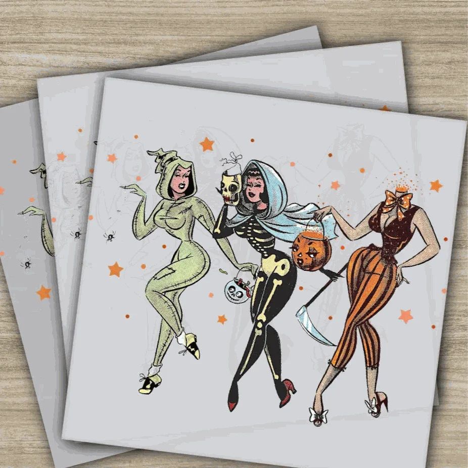Girls, Halloween Transfers, Ready to Press, Personalized DTF Transfers, For Family Gifts, Heat Press DTF Transfers