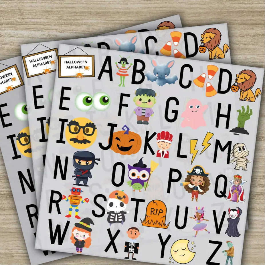 Halloween Alphabet Transfers, Ready to Press, Personalized DTF Transfers, For Family Gifts, Heat Press DTF Transfers