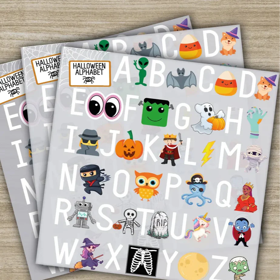 Halloween Alphabet Transfers, Ready to Press, Personalized DTF Transfers, For Family Gifts, Heat Press DTF Transfers