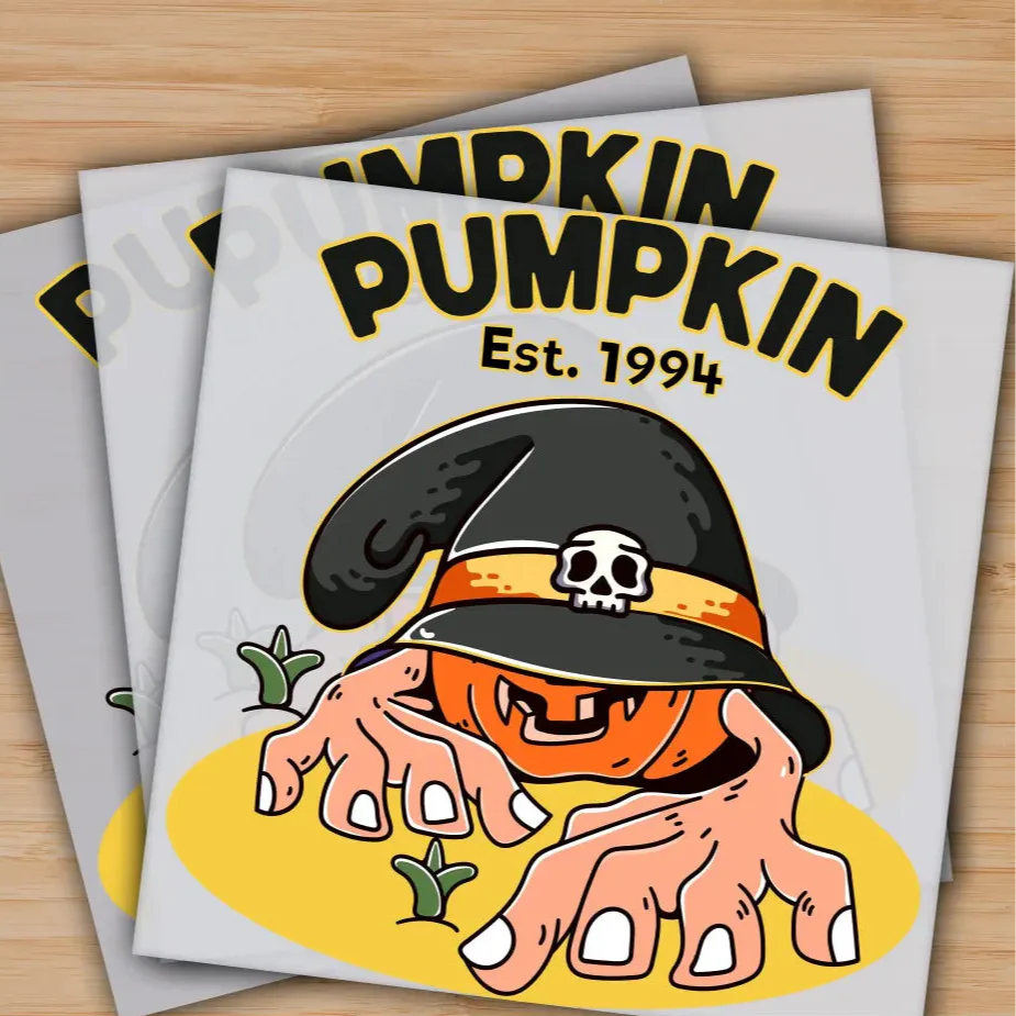 Halloween Pumpkin, Ready to Press, Personalized Gifts, Sublimation DTF Prints, Trendy DTF Prints, Ready for Press, High Quality, Fast Shipping