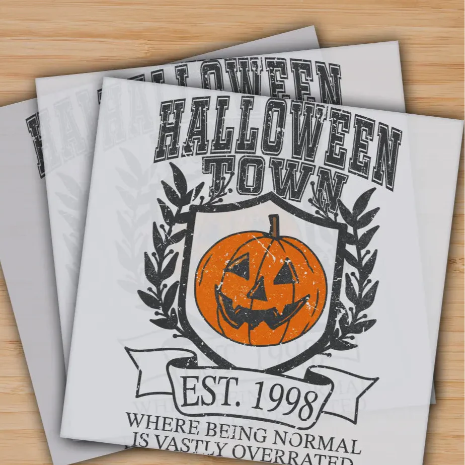 Halloween Town, Spooky Pumpkin, Ready to Press, Personalized Gifts, Sublimation DTF Prints, Trendy DTF Prints, Ready for Press, High Quality, Fast Shipping
