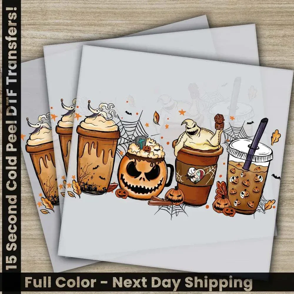Halloween Transfers, Ready to Press, Personalized DTF Transfers, For Family Gifts, Heat Press DTF Transfers