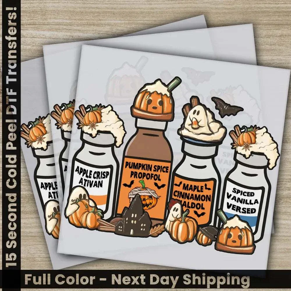 Halloween Transfers, Ready to Press, Personalized DTF Transfers, For Family Gifts, Heat Press DTF Transfers