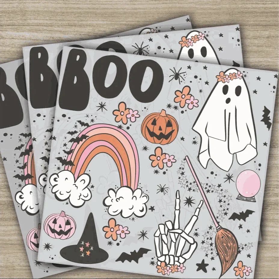 Halloween Transfers, Ready to Press, Personalized DTF Transfers, For Family Gifts, Heat Press DTF Transfers