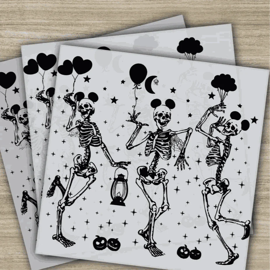 Halloween Transfers, Skeleton, Ready to Press, Personalized DTF Transfers, For Family Gifts, Heat Press DTF Transfers