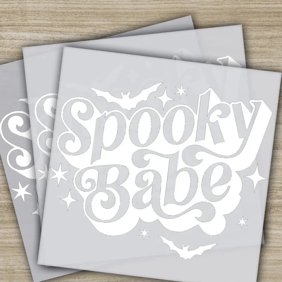 Halloween Transfers, Spooky Babe, Ready to Press, Personalized DTF Transfers, For Family Gifts, Heat Press DTF Transfers