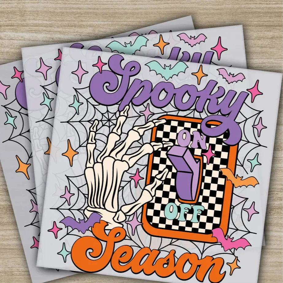 Halloween Transfers, Spooky Season, Ready to Press, Personalized DTF Transfers, For Family Gifts, Heat Press DTF Transfers