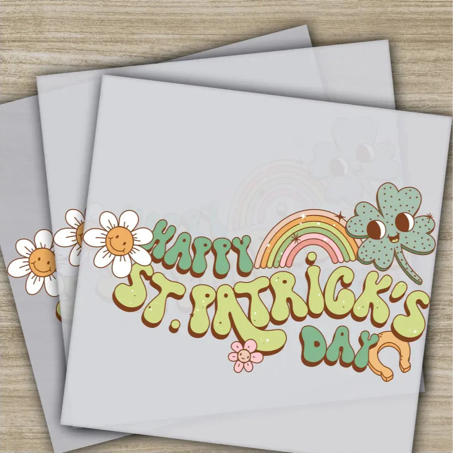 Happy St. Patrick's Day, St. Patrick's Day Transfer, Ready to Press, Personalized DTF Transfer, St. Patrick's Gifts, Heat Press DTF Transfer