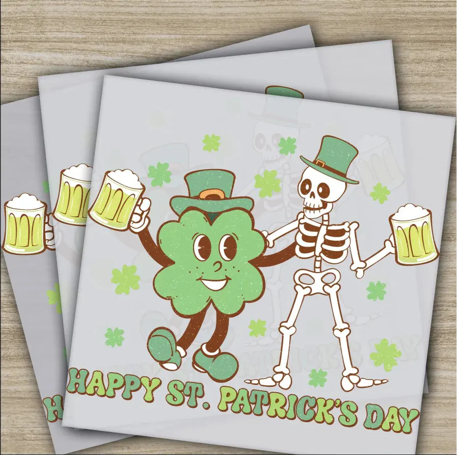 Happy St. Patrick's Day, St. Patrick's Day Transfers, Ready to Press, Personalized DTF Transfer, St. Patrick's Gift, Heat Press DTF Transfer