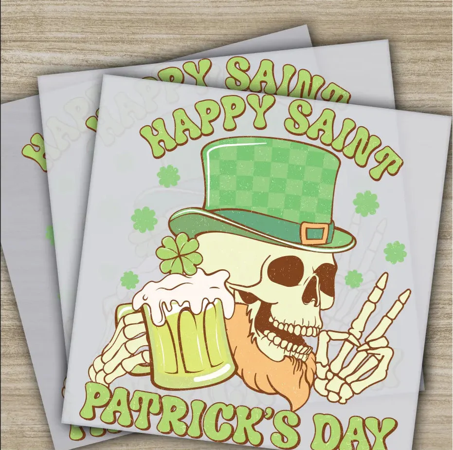 Happy St. Patrick's Day, St. Patrick's Day Transfers, Ready to Press, Personalized DTF Transfer, St. Patrick's Gift, Heat Press DTF Transfer