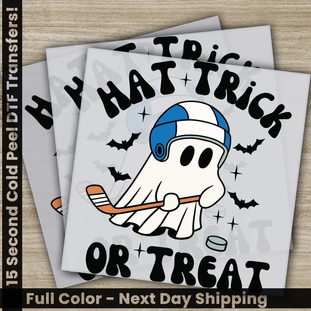 Hat Trick Or Treat, Halloween Transfers, Ready to Press, Personalized DTF Transfers, For Family Gifts, Heat Press DTF Transfers