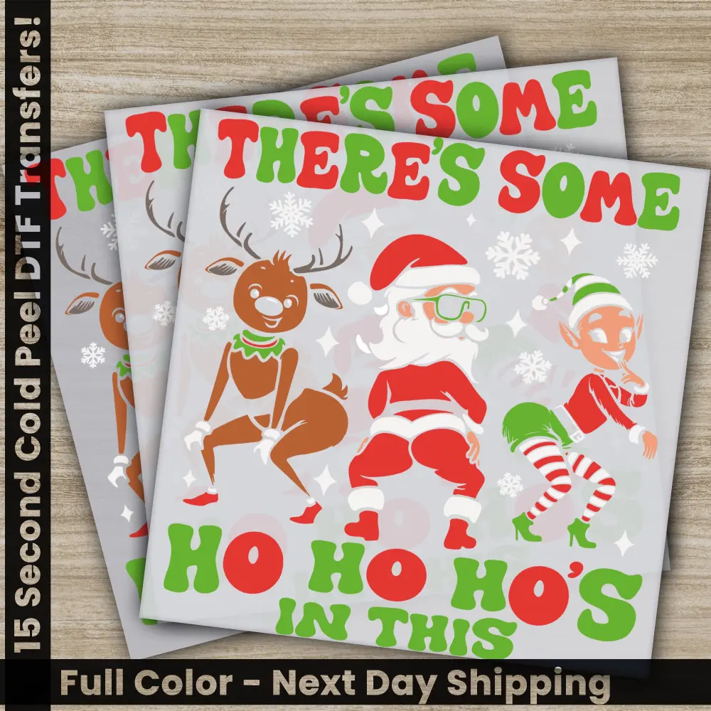 Ho Ho Ho, In This House,Christmas DTF Transfers, Ready to Press, Personalized Gifts, Direct to Film, Sublimation Screen Prints,Fast Shipping