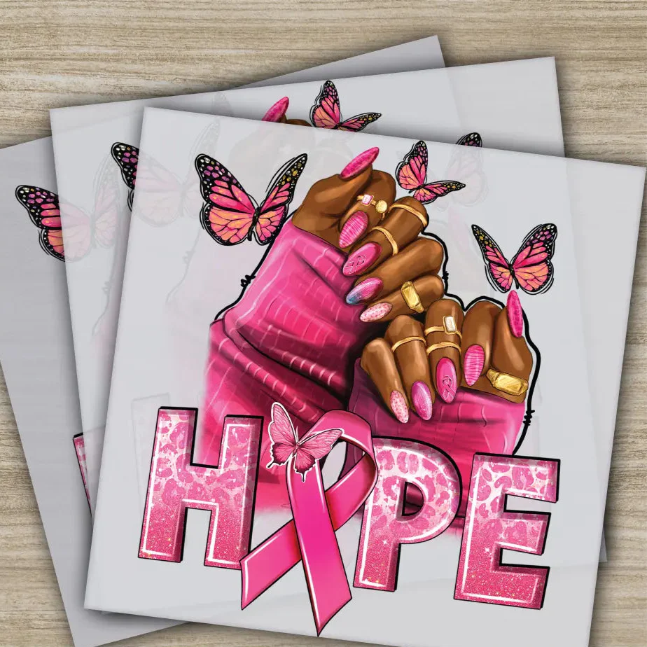 Hope, Pink Out, Awareness, Bow, Cancer, In October, Ready to Press, Personalized DTF Transfers, Heat Press DTF Transfers