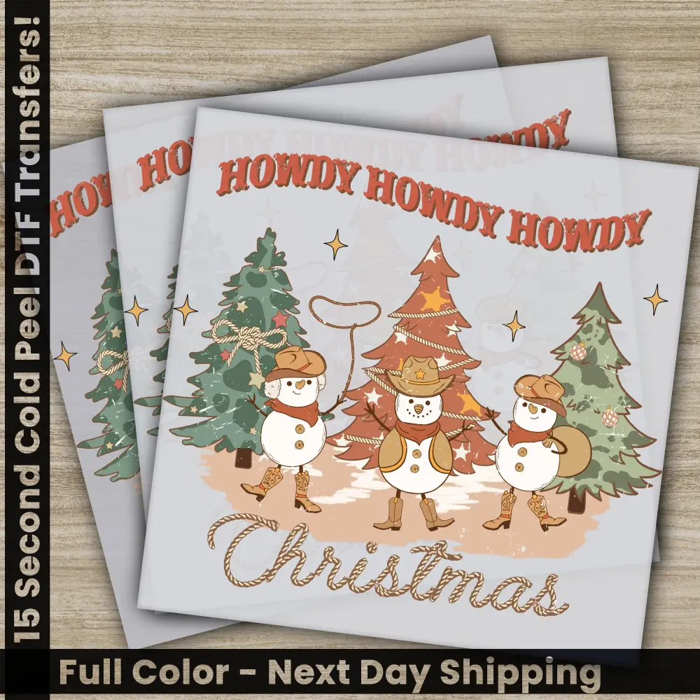 Howdy Christmas, Ready to Press, DTF Christmas Transfers, Personalized Gifts Sublimation Prints, High Quality, Fast Shipping, Howdy Png