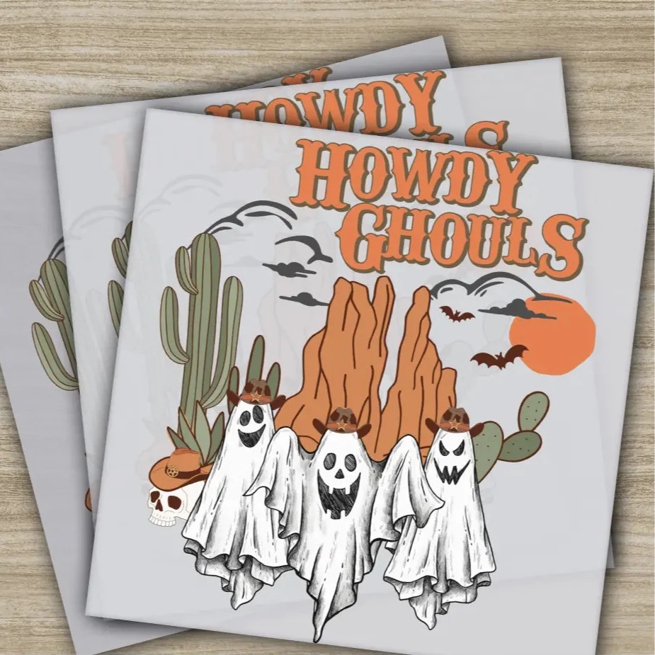 Howdy Ghouls, Halloween Transfers, Ready to Press, Personalized DTF Transfers, For Family Gifts, Heat Press DTF Transfers
