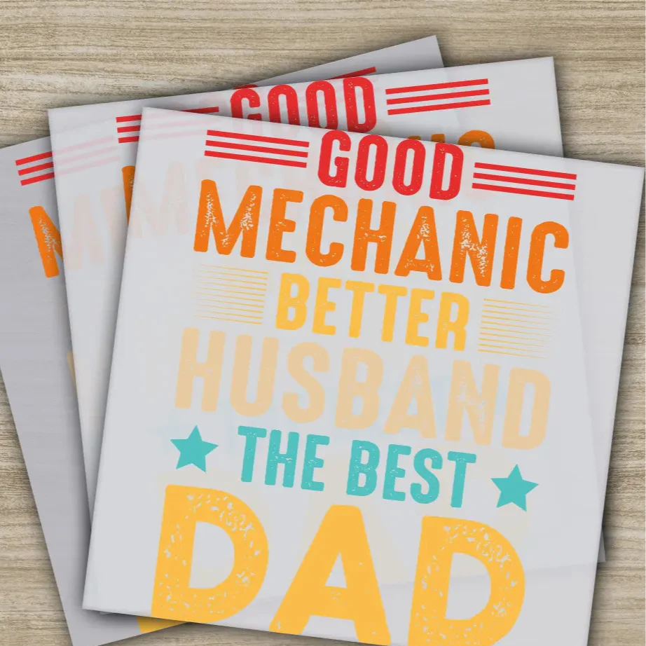 Husband the Best Dad, Fathers Day Transfers, Ready to Press, Personalized DTF Transfers, Father's Day Gifts, Heat Press DTF Transfers