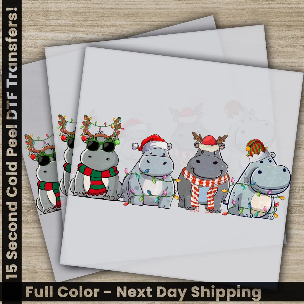 Hypopatamus, Christmas DTF Transfers, Ready to Press, Personalized Gifts, Direct to Film, Sublimation Screen Prints, Fast Shipping