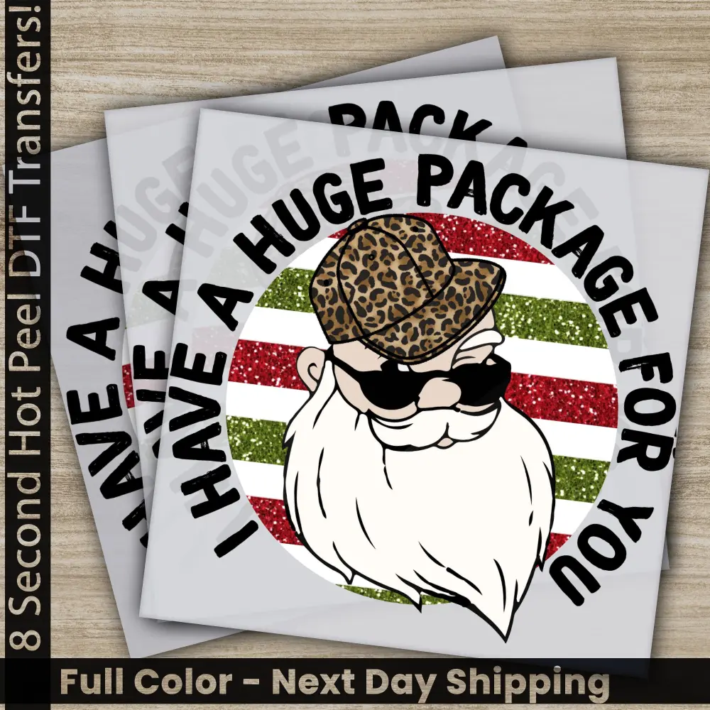 I Have A Huge Package For You, Christmas DTF Transfers, Ready to Press, Personalized Gifts, Direct to Film, Sublimation Screen Prints