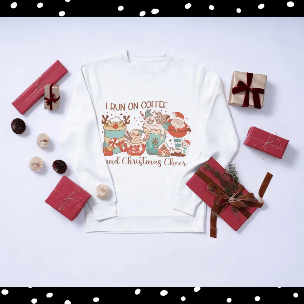 I Run On Coffee And Christmas Cheer DTF Transfers, Ready to Press, Direct to Film, Sublimation Screen Prints, Personalized Designs - Image 2