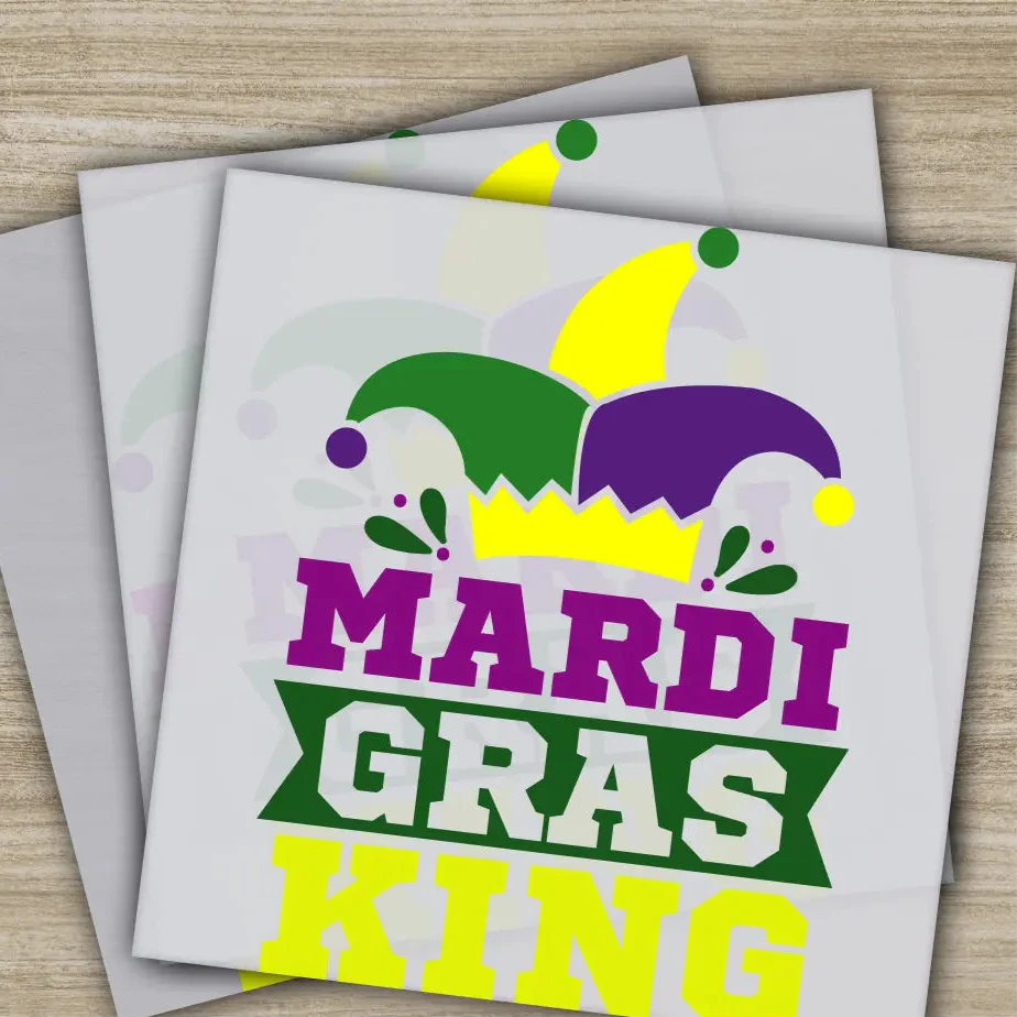 Jester Hat, King, Mardi Gras Transfers, Ready to Press, Personalized DTF Transfers, Mardi Gras Gifts, High Quality, Heat Press DTF Transfers