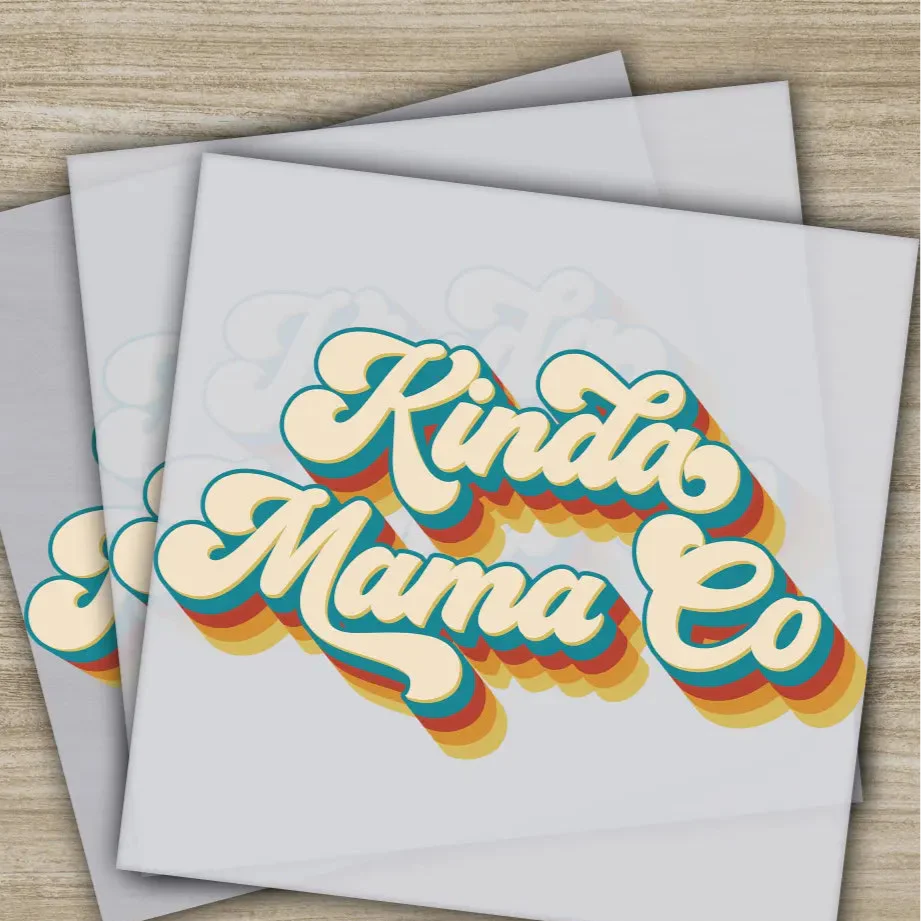 Kinda Mama Co, Retro, Mother's Day Transfers, Ready to Press, Personalized DTF Transfers, Mother's Day Gifts, Heat Press DTF Transfer