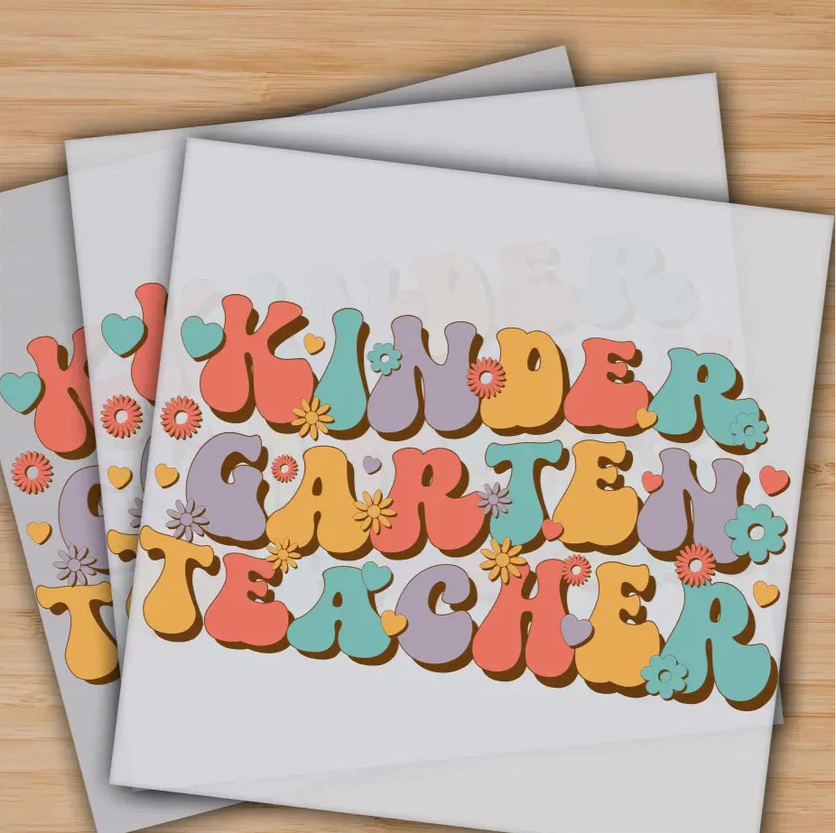 Kinder Garten Teacher, Back to School, Ready to Press, Personalized Gifts, Sublimation DTF Prints, Trendy DTF Prints, Ready for Press, High Quality, Fast Shipping