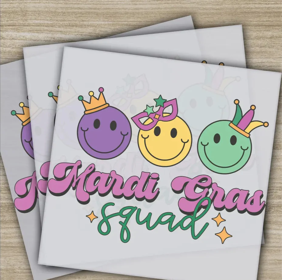 King, Mask, Jester Hat, Mardi Gras Transfers, Ready to Press, Personalized DTF Transfer, Mardi Gras Gifts, Quality, Heat Press DTF Transfers