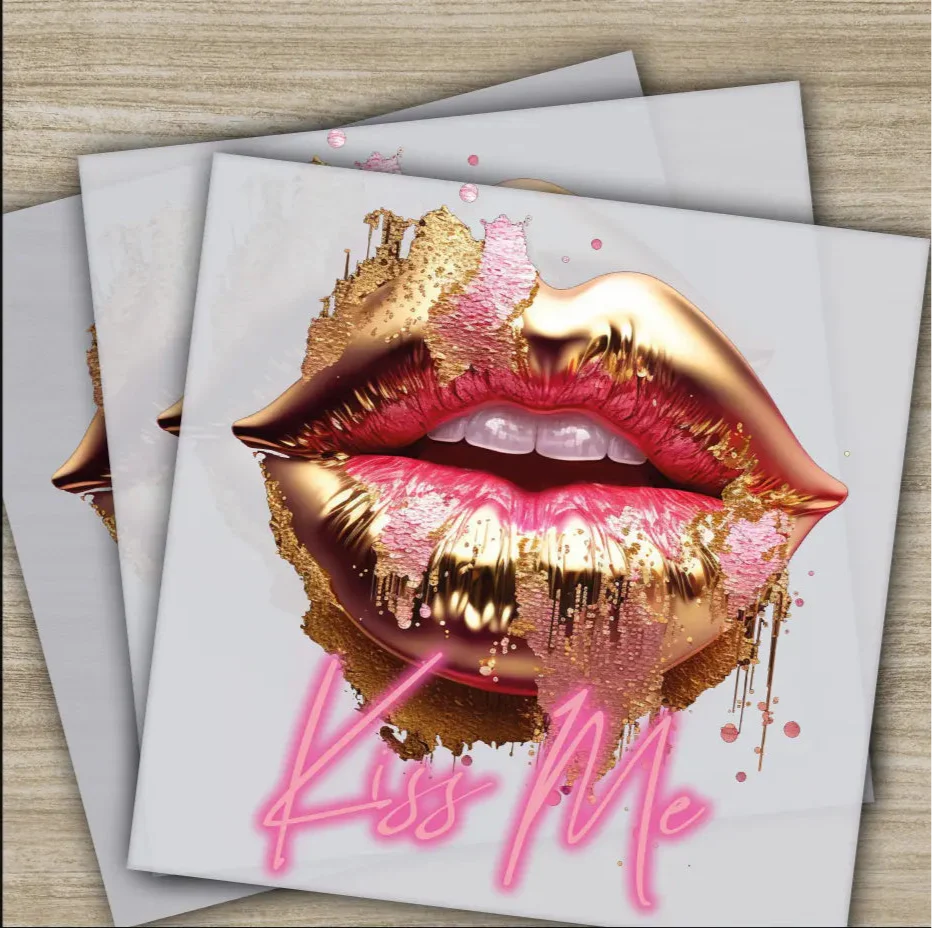 Kiss Me On My Lips, Ready to Press, Personalized DTF Transfers, Valentines Gift, High Quality, Heat Press DTF Transfers
