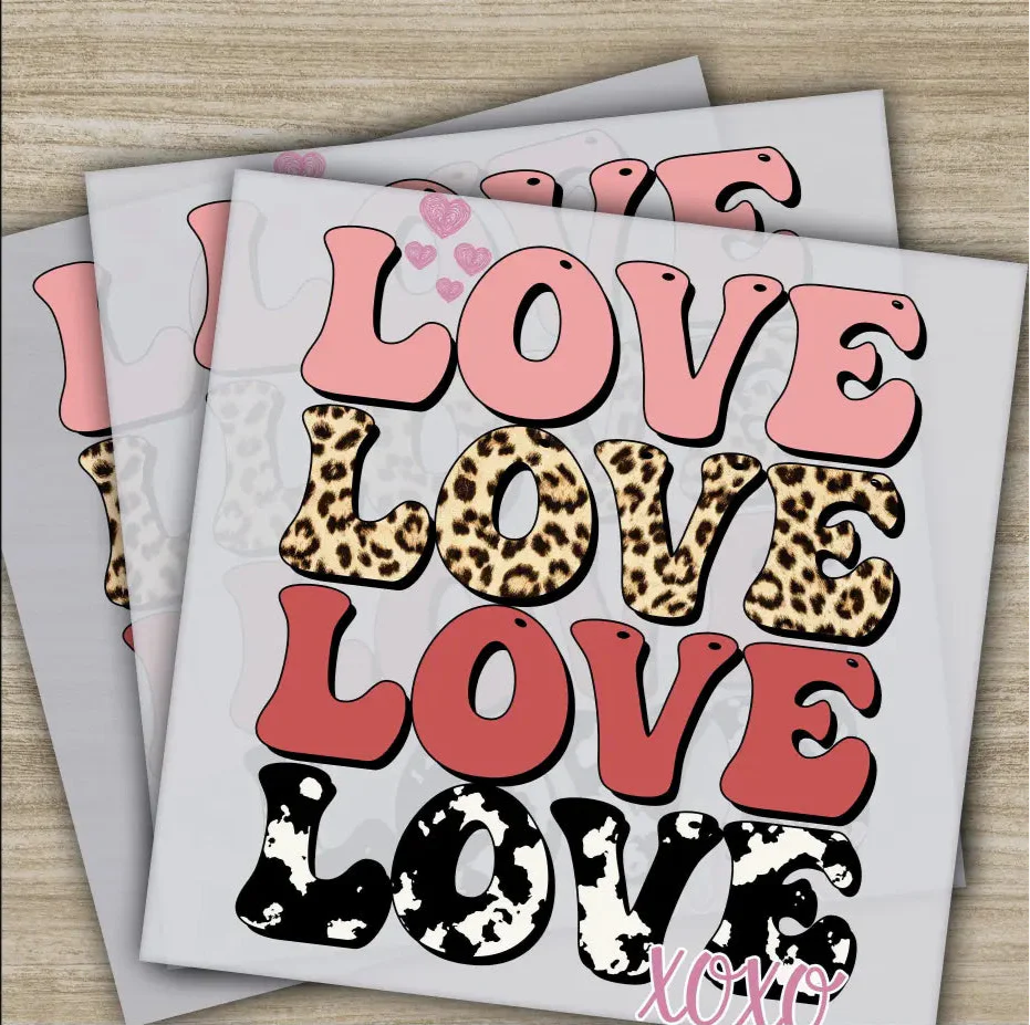 Leopard Love, Ready to Press, Personalized DTF Transfers, Valentines Gift, High Quality, Heat Press DTF Transfers