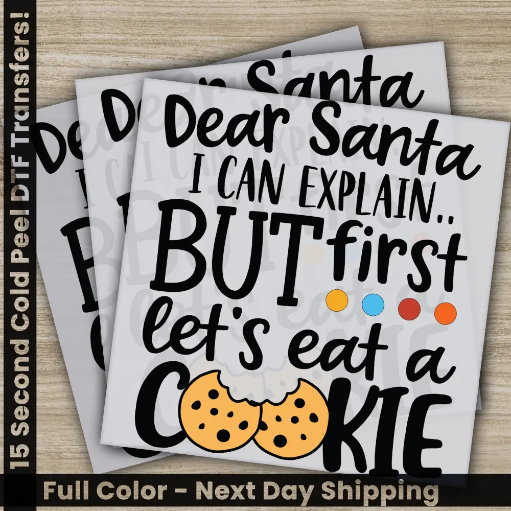 Lets Eat A Cookie, Christmas DTF Transfers, Ready to Press, Personalized Gifts, Direct to Film, Sublimation Screen Prints, Fast Shipping