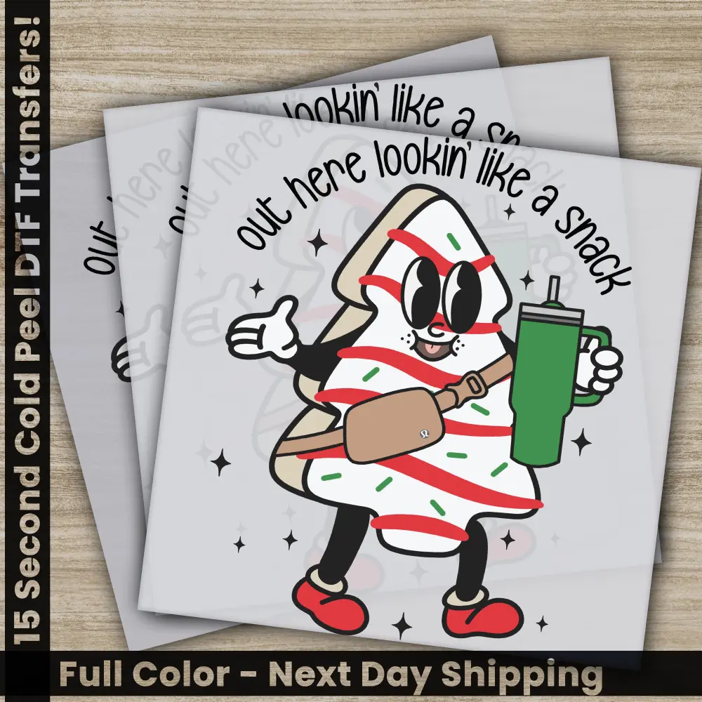 Like A Snack, Christmas DTF Transfers, Ready to Press, Personalized Gifts, Direct to Film, Sublimation Screen Prints, Fast Shipping
