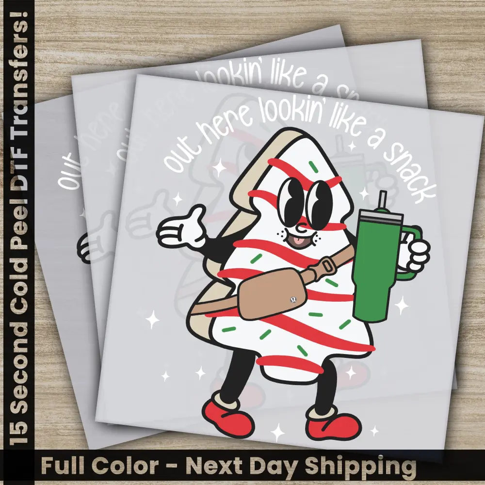 Like A Snack, Christmas DTF Transfers, Ready to Press, Personalized Gifts, Direct to Film, Sublimation Screen Prints, Fast Shipping
