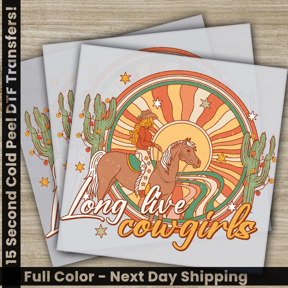 Long Live Cow Girls, Christmas Gift DTF, Personalized Transfer, Ready to Press - Christmas Movie, High Quality Screen Print - Fast Shipping