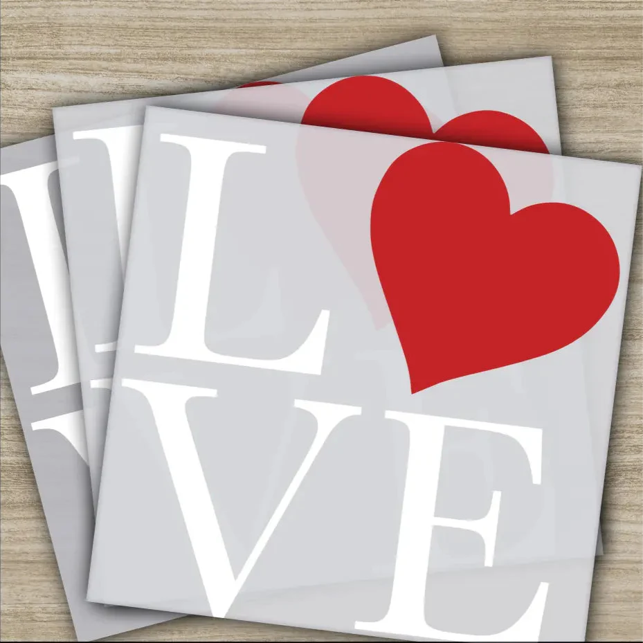 Love and Red Heart, Ready to Press, Personalized DTF Transfers, Valentines Gifts, High Quality, Heat Press DTF Transfers