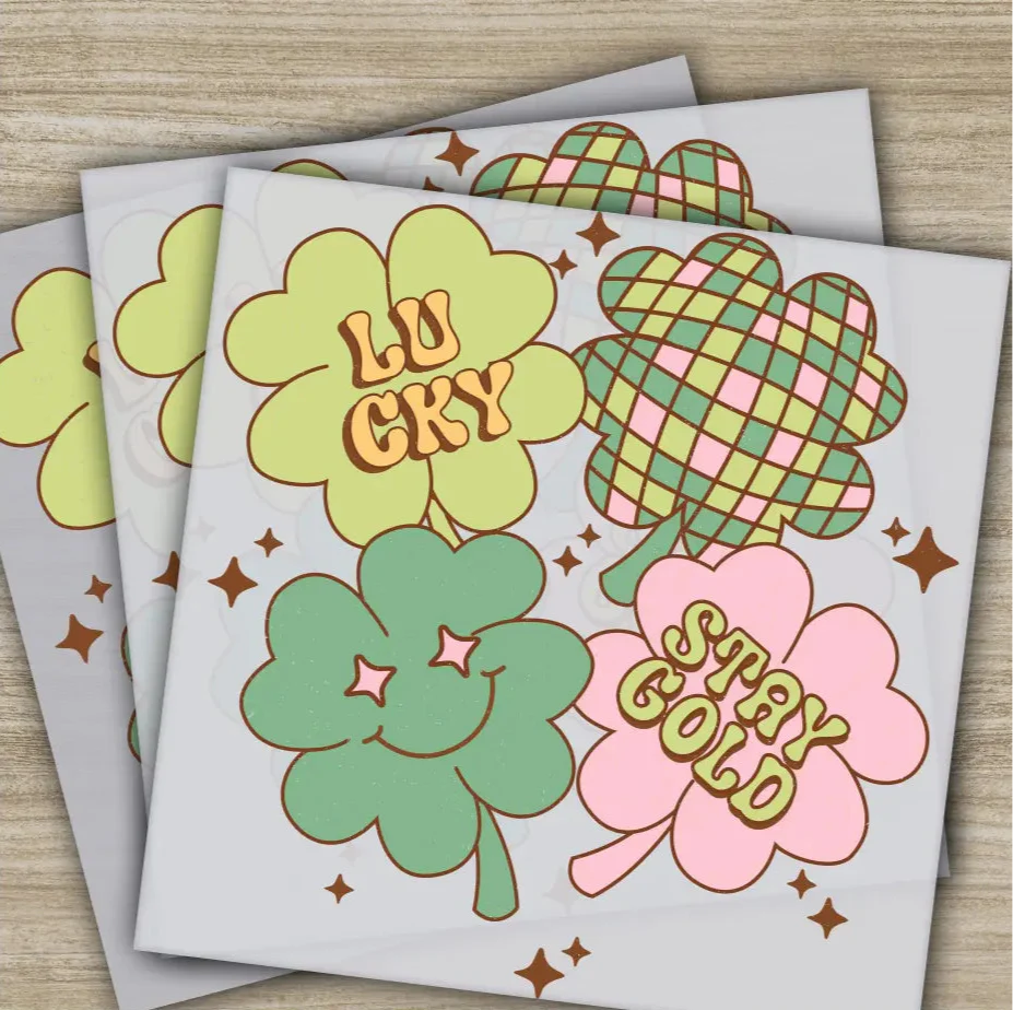 Lucky Stay Gold, St. Patrick's Day Transfers, Ready to Press, Personalized DTF Transfers, St. Patrick's Gifts, Heat Press DTF Transfers