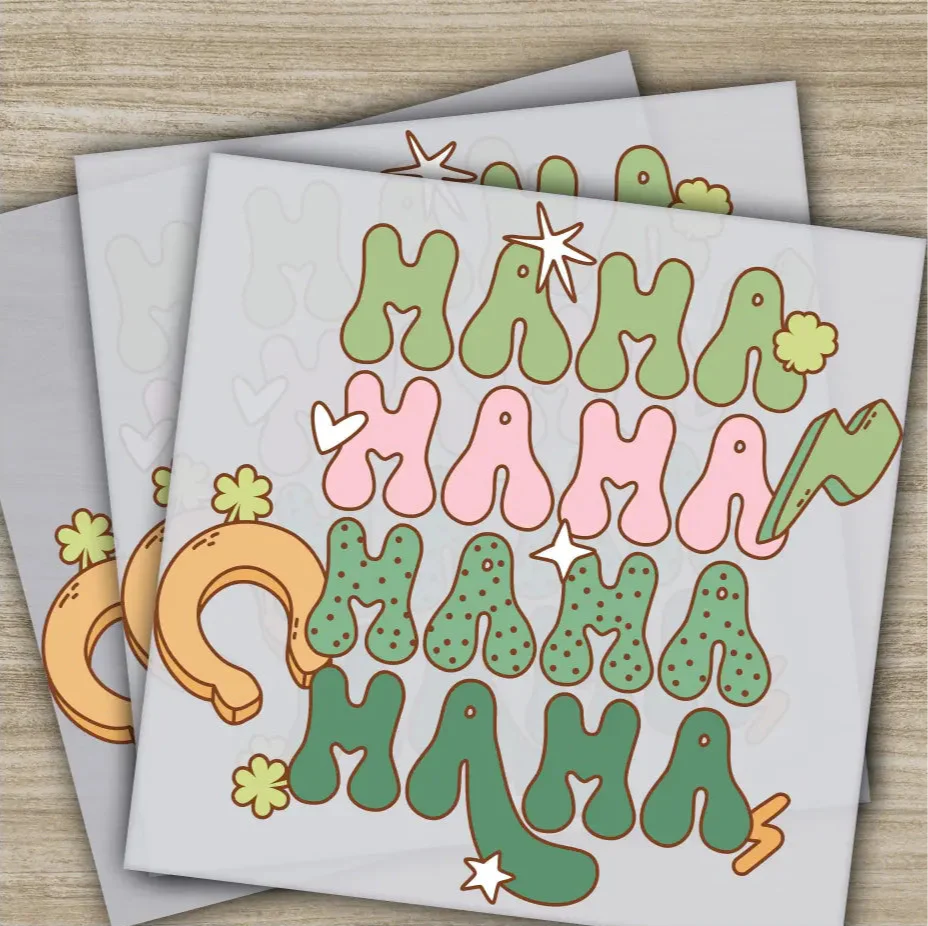 Mama, Clovers, St. Patrick's Day Transfers, Ready to Press, Personalized DTF Transfers, St. Patrick's Gifts, Heat Press DTF Transfers