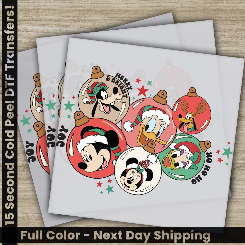 Merry Bright, Christmas DTF Transfers, Ready to Press, Personalized Gifts, Direct to Film, Sublimation Screen Prints, Fast Shipping