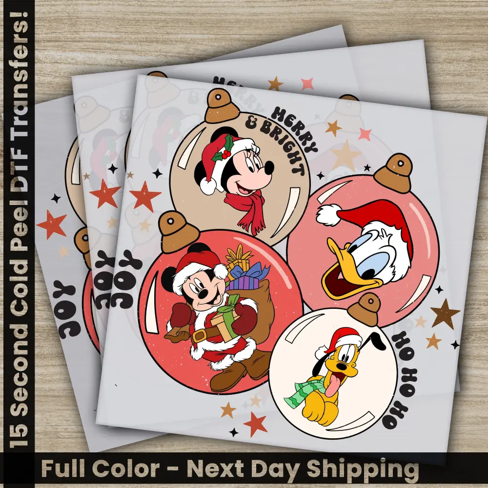 Merry Bright, Christmas DTF Transfers, Ready to Press, Personalized Gifts, Direct to Film, Sublimation Screen Prints, Fast Shipping