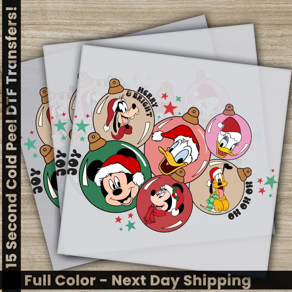Merry Bright, Christmas DTF Transfers, Ready to Press, Personalized Gifts, Direct to Film, Sublimation Screen Prints, Fast Shipping